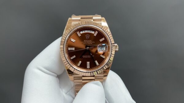 Weekly Calendar Log Rose Gold Coffee Noodles 40MM 2836 Movement