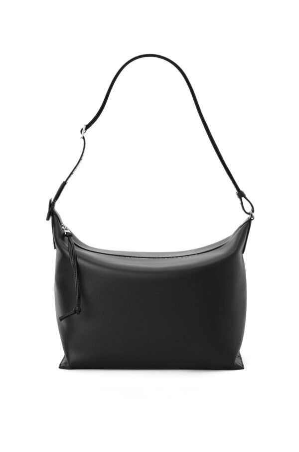 Soft and smooth cowhide and jacquard fabric handbag - Image 5