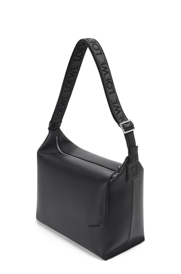Soft and smooth cowhide and jacquard fabric handbag - Image 7