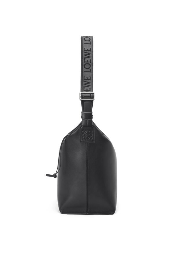 Soft and smooth cowhide and jacquard fabric handbag - Image 8