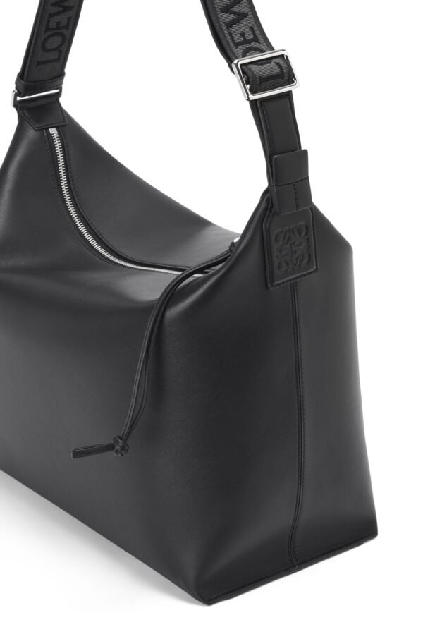 Soft and smooth cowhide and jacquard fabric handbag - Image 10