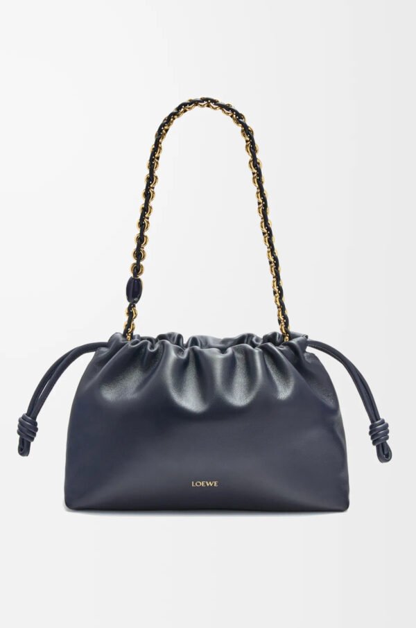 Soft Nappa goat leather Flamenco Purse pouch in deep blue - Image 6