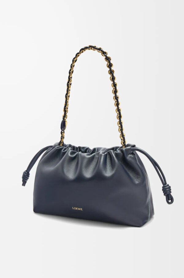 Soft Nappa goat leather Flamenco Purse pouch in deep blue - Image 5