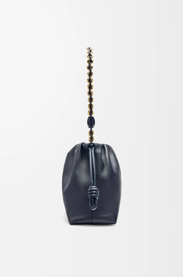 Soft Nappa goat leather Flamenco Purse pouch in deep blue - Image 4
