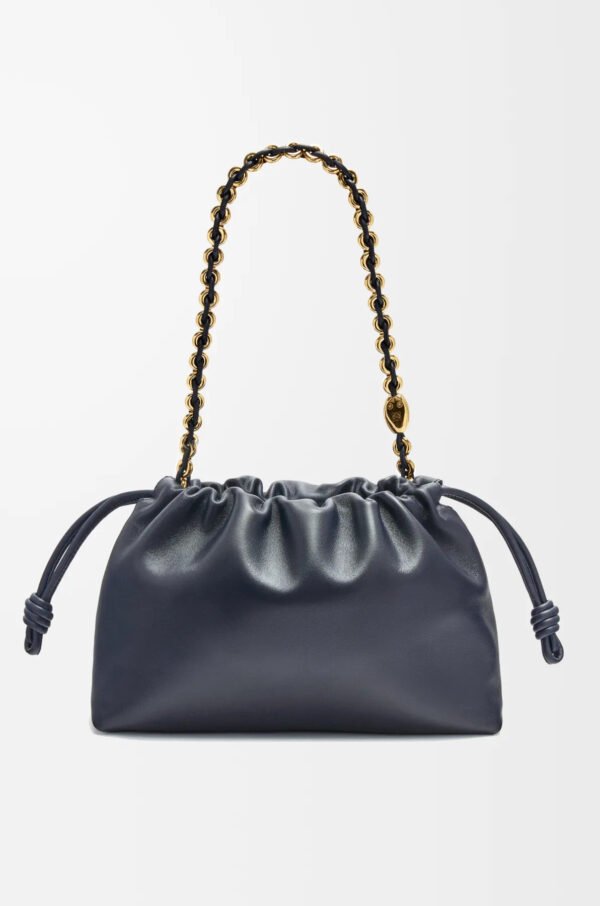 Soft Nappa goat leather Flamenco Purse pouch in deep blue - Image 3
