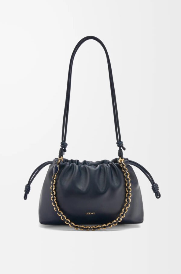 Soft Nappa goat leather Flamenco Purse pouch in deep blue - Image 2