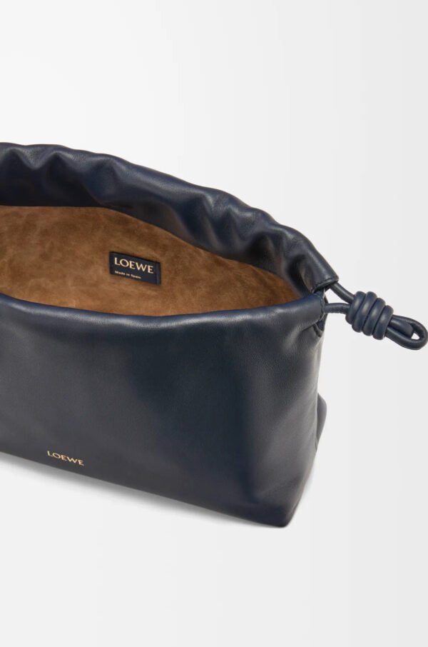 Soft Nappa goat leather Flamenco Purse pouch in deep blue - Image 12