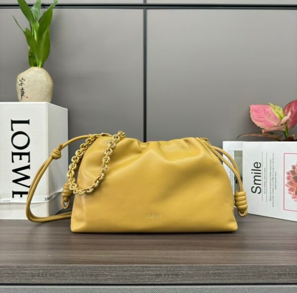 Soft Nappa Sheep Leather Flamenco Purse Lucky Bag Yellow - Image 6