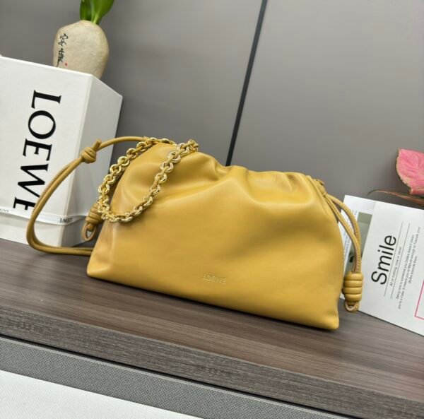 Soft Nappa Sheep Leather Flamenco Purse Lucky Bag Yellow - Image 4
