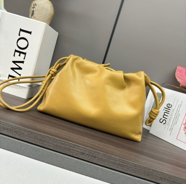 Soft Nappa Sheep Leather Flamenco Purse Lucky Bag Yellow - Image 2