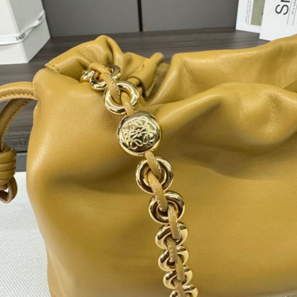 Soft Nappa Sheep Leather Flamenco Purse Lucky Bag Yellow - Image 8