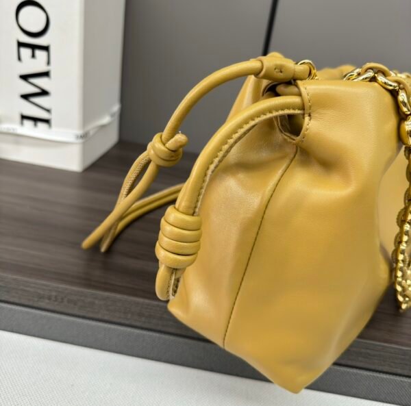 Soft Nappa Sheep Leather Flamenco Purse Lucky Bag Yellow - Image 7