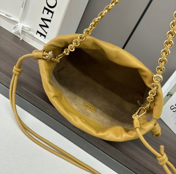 Soft Nappa Sheep Leather Flamenco Purse Lucky Bag Yellow - Image 10