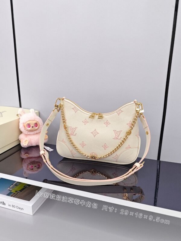 New cream strawberry pillow bag
